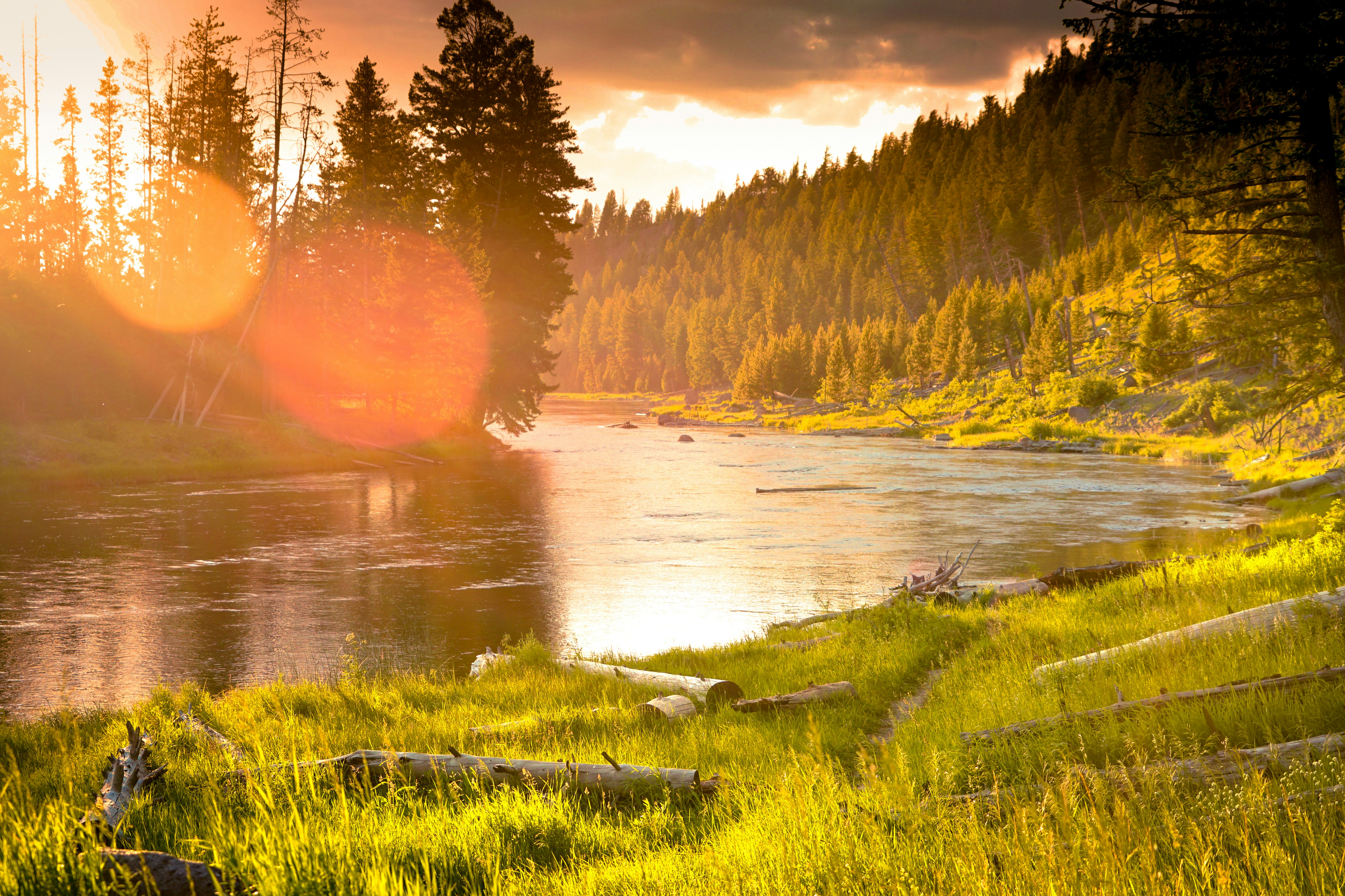 Firehole River at sunset