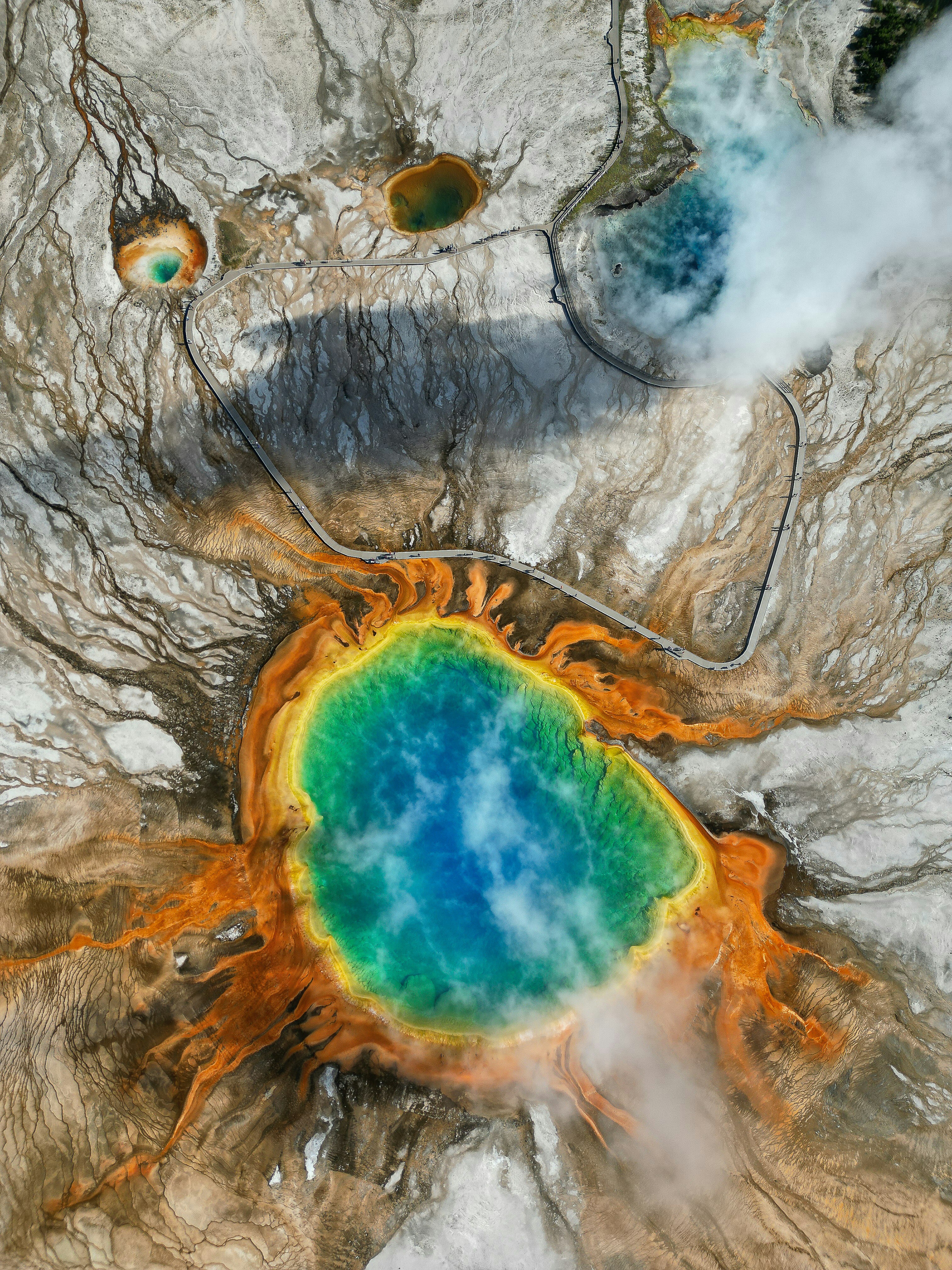 Grand Prismatic Spring aerial